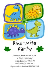 Dino Mite Birthday Party - Invitación de Cumpleaños